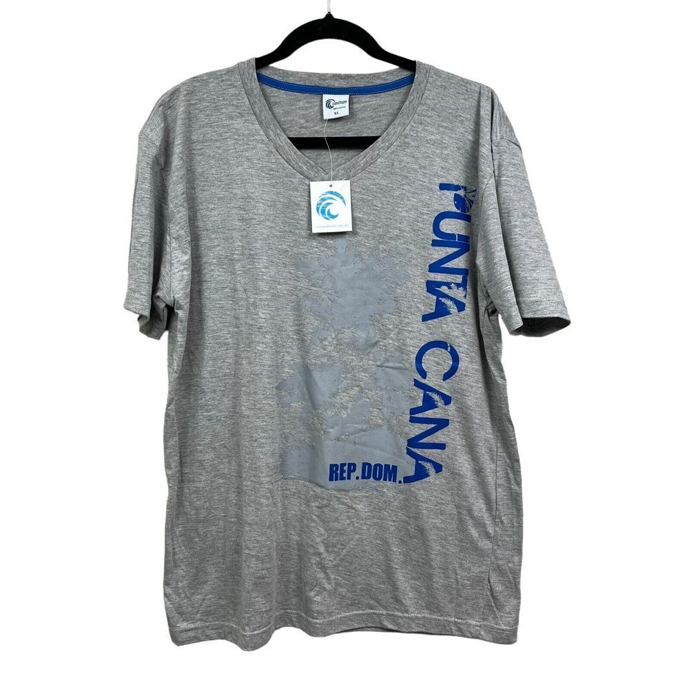 Punta Cana Dom Rep Womens T Shirt Ocean Dreams Crew Neck Short Sleeve Gray XL*